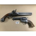 TWO MODERN REPRODUCTION PISTOLS, LARGEST 42CM LONG
