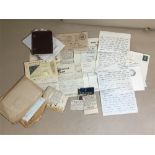 A COLLECTION OF WWII ERA AND AFTER EPHEMERA, INCLUDING A HAND WRITTEN NOTE BOOK DISCUSSING THE START
