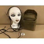 A SET OF GERMAN WWII HEADPHONES BY NEUFELDT & KUHNKE KIEL, TOGETHER WITH A BRITISH HEADPHONE CASE