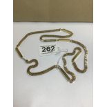 A 9CT GOLD FANCY LINK CHAIN, 375 BRITISH IMPORT MARKS, 80CM LONG, 30.4G