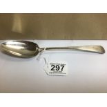 A GEORGE III SILVER TABLE SPOON, HALLMARKED LONDON 1802 BY GEORGE SMITH II AND THOMAS HAYTER, 64G