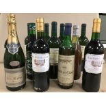 A COLLECTION OF TWELVE BOTTLES OF VINTAGE WINE, INCLUDING NICOLAS FEUILLATE BRUT CHAMPAGNE, BARON