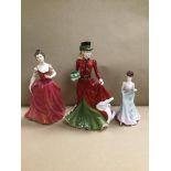 TWO ROYAL DOULTON CERAMIC LADIES PLUS ONE BY COALPORT, COMPRISING; CHRISTMAS DAY 2006, INNOCENCE