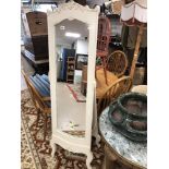 A VINTAGE ORNATE WOODEN PAINTED DRESSING MIRROR 163 X 53CMS