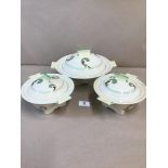 A SET OF THREE GRADUATED ROYAL DOULTON LYNN PATTERN LIDDED DISHES, D.5204, RD NO 767765