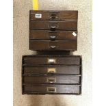 TWO FOUR DRAWER MINATURE CHESTS