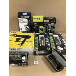 FOUR WAHL MENS GROOMING ITEMS IN BOXES, INCLUDING PRECISION MULTI GROOMER, POWERPIK 2 HAIRDRYER ETC