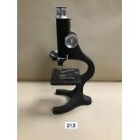 AN EARLY 20TH CENTURY MICROSCOPE BY R&J BECK LTD, NO 15302, 33CM HIGH
