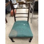 A VICTORIAN INLAID BEDROOM CHAIR