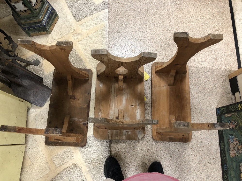 THREE VINTAGE PINE STANDS - Image 3 of 3