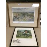 TWO PRINTS DEPICTING HUNTS GOING FOX HUNTING, BOTH FRAMED AND GLAZED