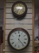 AN OAK CASED WALL CLOCK BY FRED ROTTNER, LITTLEHAMPTON, FUSEE MOVEMENT, THE DIAL WITH ROMAN NUMERALS