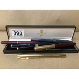 A GROUP OF SIX FOUNTAIN PENS, COMPRISING FOUR BY PARKER SUCH AS 17 LADY, SLIMFOLD, PARKER 51, A GOLD