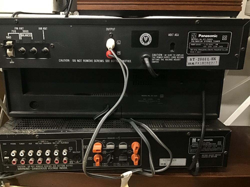 THREE PANASONIC SEPARATES TUNER ST 2800L/STEREO CASSETTE DECK 635/STEREO AMPLIFIER SU 2800 - Image 4 of 6