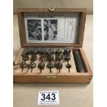 A BERGEON NO 30081 WATCH MAKERS MAINSPRING WINDER SET IN ORIGINAL FITTED BOX, MADE IN SWITZERLAND