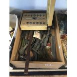 A LARGE COLLECTION OF VINTAGE TOOLS, SOME RELATED TO CLOCK MAKING
