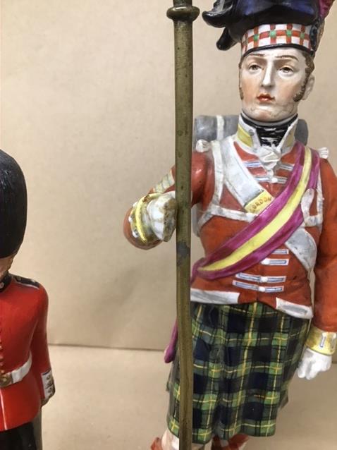 A COMMEMORATIVE CERAMIC FIGURE OF A SCOTTISH SOLDIER BY T.GOODE & CO FOR THE CENTENARY OF WATERLOO, - Image 3 of 7