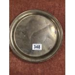 A WWII RAF BRASS DINNER PLATE WITH LINKS TO THE BATTLE OF BRITAIN, STAMPED RD NUMBER TO REVERSE