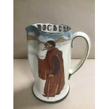 A ROYAL DOULTON SERIES WARE JUG 'DOCBERRY'S WATCH' BY CHARLES NOKE, D 2644, 18CM HIGH
