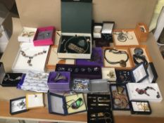 LARGE QUANTITY OF MODERN COSTUME JEWELLERY, MOST IN BOXES