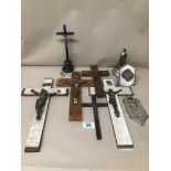 A COLLECTION OF CHRISTIAN RELIGIOUS ICONS AND FIGURES, INCLUDING CRUCIFIXES