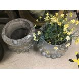 TWO METAL GARDEN PLANTERS A/F 50CMS HIGH