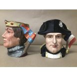 TWO ROYAL DOULTON CHARACTER JUGS; THE SHAKESPEAREAN COLLECTION HENRY V D 6671, THE STAR CROSSED
