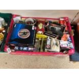 A COLLECTION OF ASSORTED BOXED TOY CARS AND FIGURES, INCLUDING BRITAINS HAND PAINTED METAL MODELS,