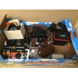 ASSORTED CAMERA'S AND RELATED ACCESSORIES, INCLUDING ZEISS IKON CONTINA IN ORIGINAL CASE, POLAROID