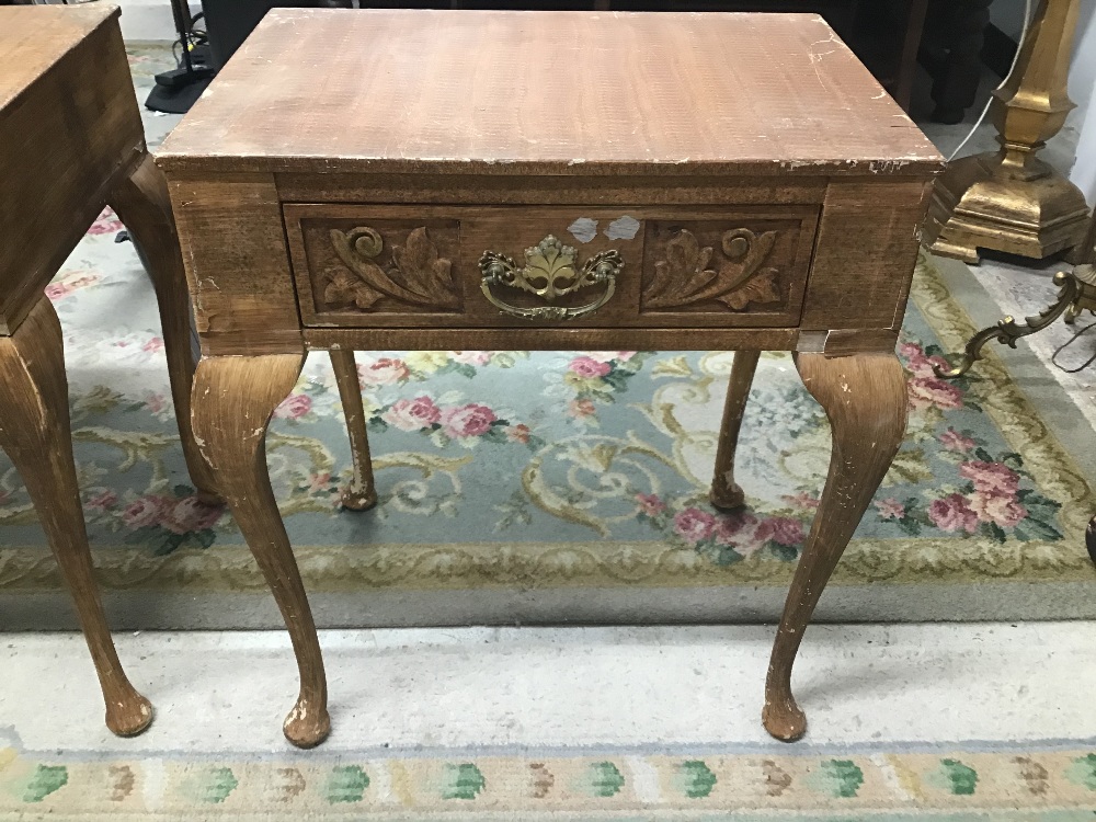 A PAIR OF BEDSIDE CHESTS ON CARBIO LEGS - Image 3 of 3