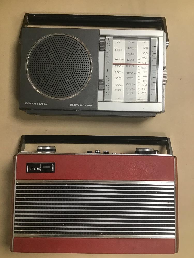 A ROBERTS R23 RADIO AND A GRUNDIG PARTY BOY 100