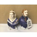A PAIR OF MODERN ROYAL WORCESTER LIMITED EDITION CANDLE SNUFFERS DEPICTING QUEEN VICTORIA AND PRINCE