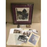 A WWII ERA ARCHIVE OF ITEMS, INCLUDING FOUR MEDALS; THE DEFENCE MEDAL, 1939-45 MEDAL, STAR AND