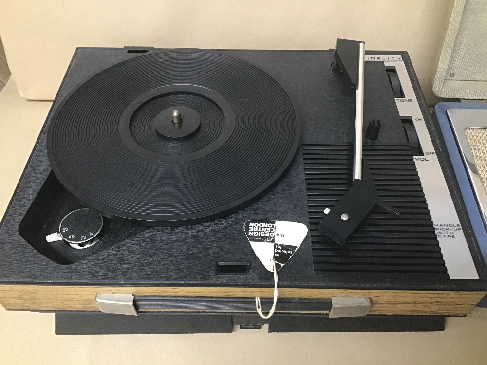 A FIDELITY PORTABLE RECORD DECK AND A VINTAGE PYE RADIO - Image 2 of 4