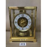 A JAEGER-LECOULTRE BRASS AND GLASS ATMOS CLOCK, CALIBRE 526-5, NUMBER 198318, 22.5CM HIGH