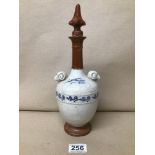 AN EARLY 20TH CENTURY LABBE FRANCOIS GLAZED CERAMIC LIQUOR BOTTLE WITH STOPPER, MADE IN FRANCE, 30.