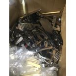 A LARGE QUANTITY OF SILVER PLATE AND STAINLESS STEEL FLATWARE