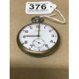 A CYMA WWII MILITARY ISSUE SWISS MADE POCKET WATCH, BROAD ARROW MARK TO REVERSE ALONGSIDE G.S.T.P