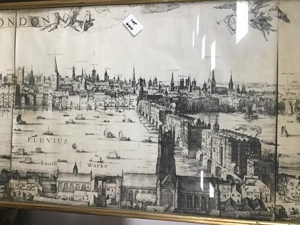 A LARGE LONG FRAMED AND GLAZED PRINT OF LONDON 219 X 44CMS - Image 3 of 6