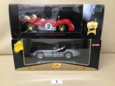 TWO 1;18 SCALE DIE CAST MODEL CARS, COMPRISING MAISTO MERCEDES-BENZ 300 SLR MILLE MIGLIA 1995 AND