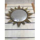 A BRASS SUNBURST MIRROR CONVEX