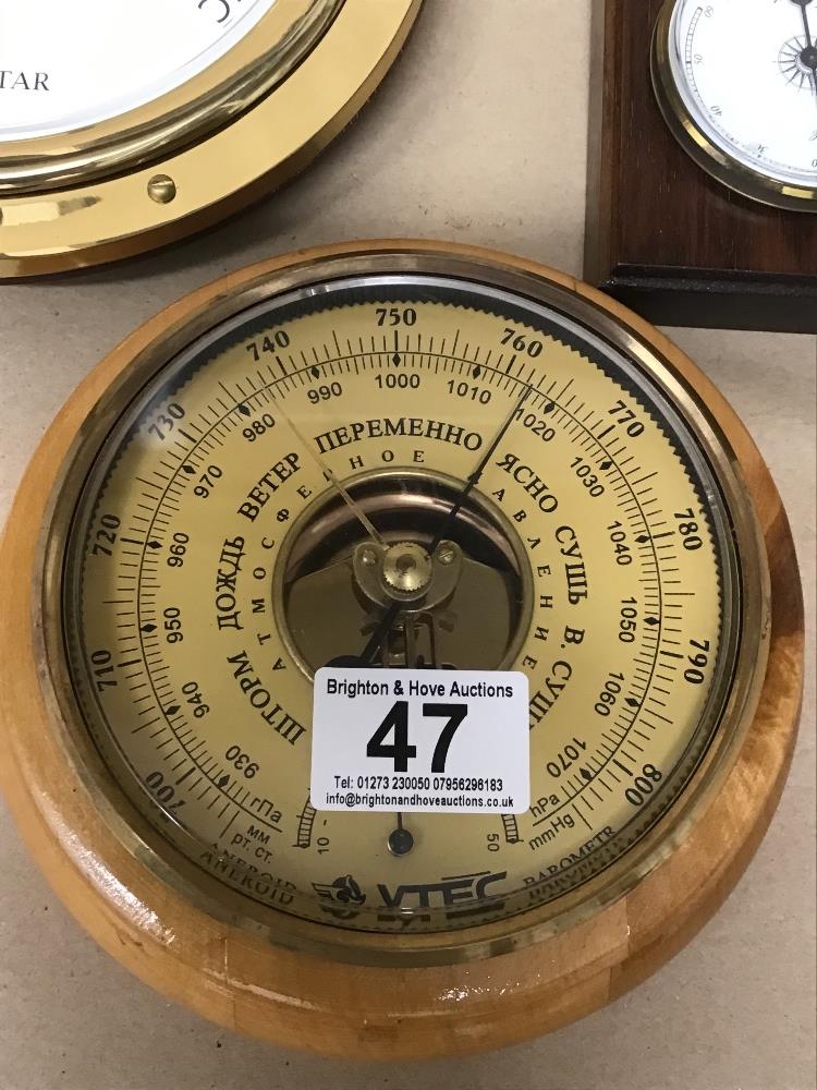 A BAROSTAR NAUTICAL STYLE WALL BAROMETER AND TWO OTHERS - Image 2 of 5