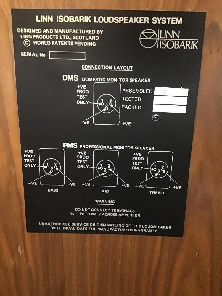A PAIR OF VINTAGE LINN ISOBANK DMS HIFI SPEAKERS WITH STANDS AND AVONDALE AUDIO POWER SUPPLY - Image 7 of 7