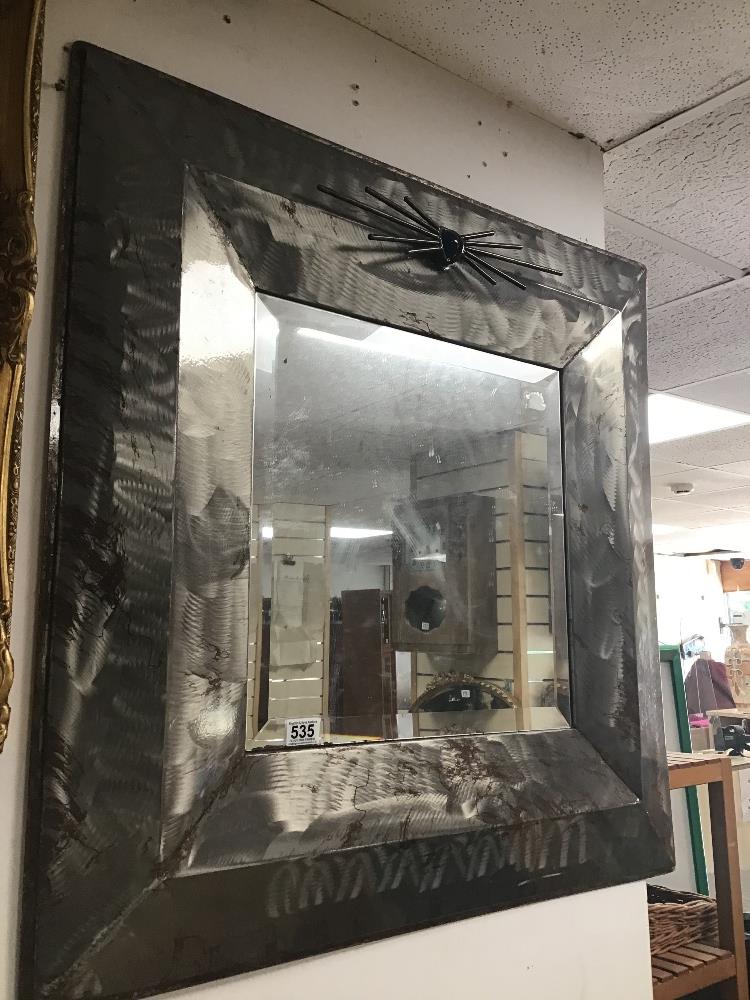 AN INDUSTRIAL LOOK MIRROR 84 X 85CMS - Image 3 of 3