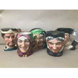 FIVE ROYAL DOULTON CHARACTER JUGS, INCLUDING SIR THOMAS MORE D 6792, MACBETH FROM THE SHAKESPEARE