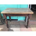 A VICTORIAN PINE TABLE 104 X 68CMS