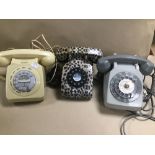 TWO VINTAGE TELEPHONES AND ANOTHER