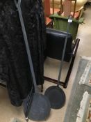 TWO LARGE CAST IRON FRENCH METAL PANS