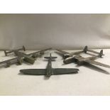 THREE VINTAGE BRONZE AEROPLANES