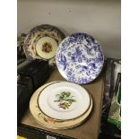A GROUP OF SIX ROYAL WORCESTER BONE CHINA FLORAL DECORATED PLATES, LARGEST 27CM DIAMETER